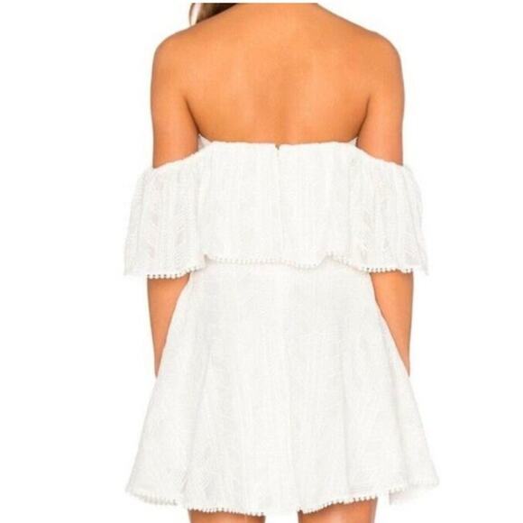 Amanda Uprichard Delilah Off The Shoulder Dress in Ivory Size Large - Picture 2 of 5